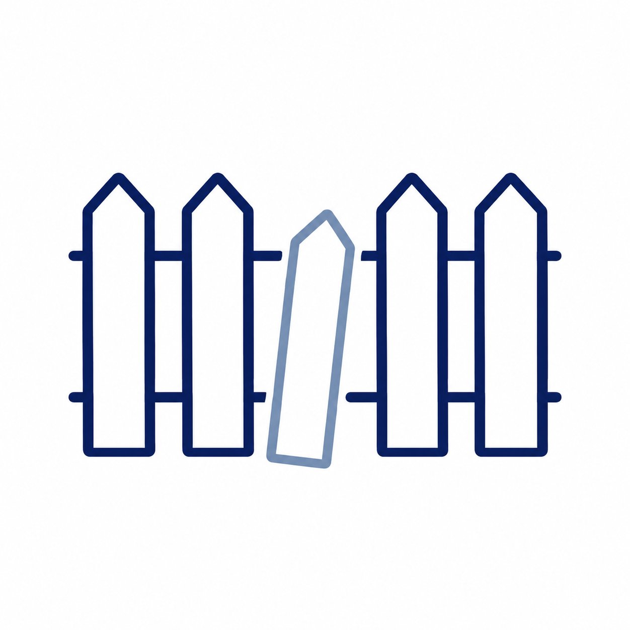 Broken Picket Fence Icon