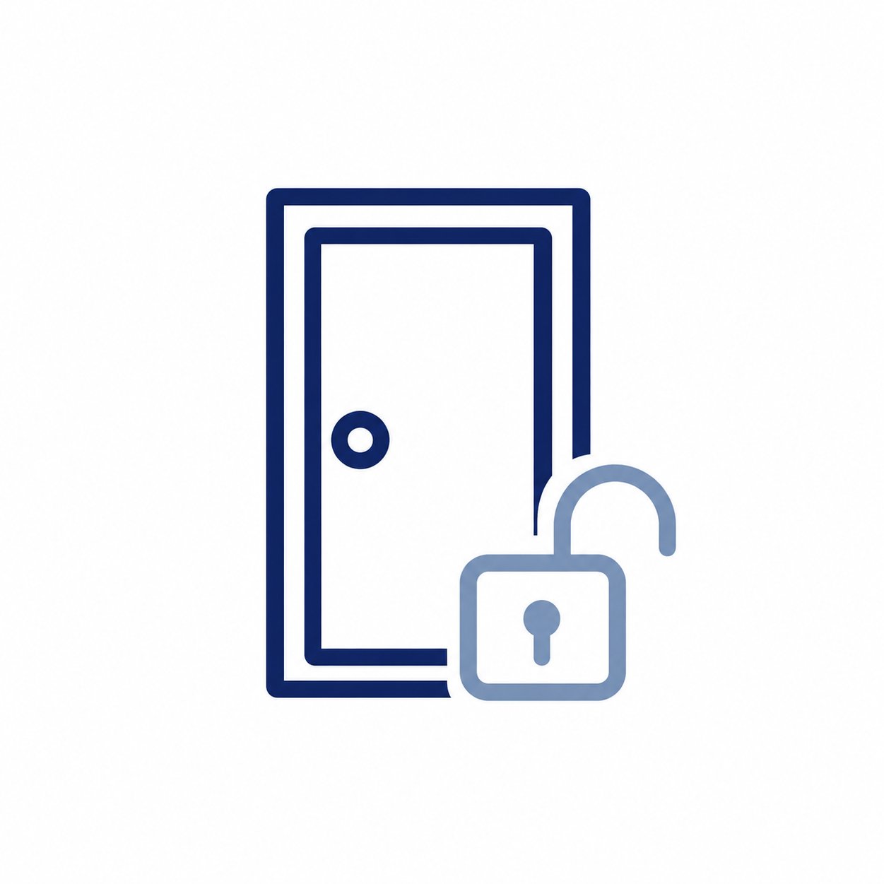 Minimalist Unlocked Door Icon