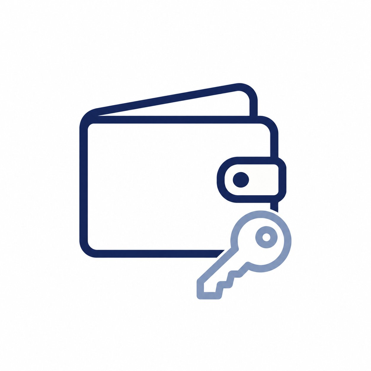 Minimalist Wallet and Key Icon